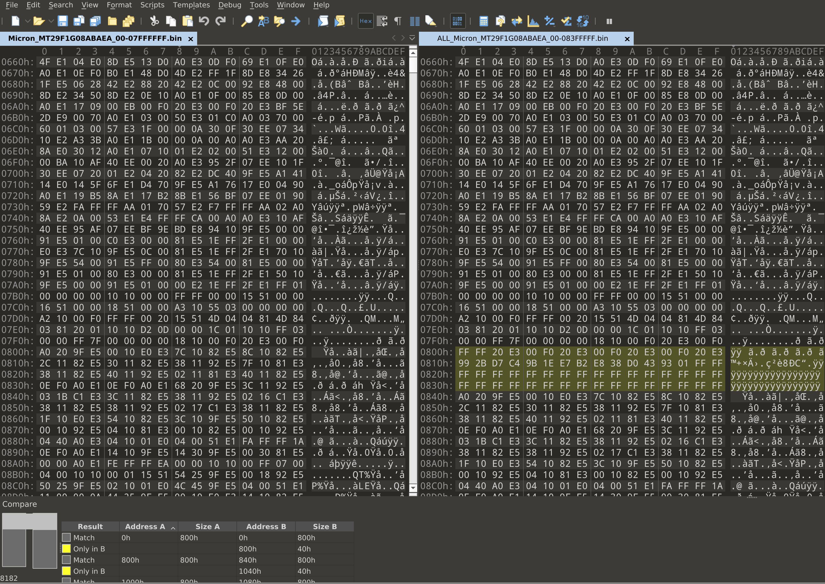 NAND comparison